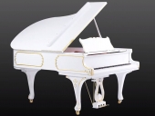 Piano cola Rococo blanco oro 152cm.